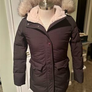 Lauren Ralph Lauren Black Fur-Trim Puffer Coat with Sherpa Collar
